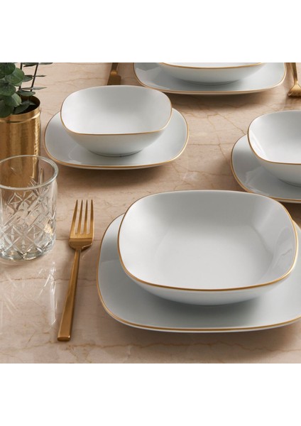 Mimoza 24 Parça 6 Kişilik Yemek Takımı Gold fırsatları