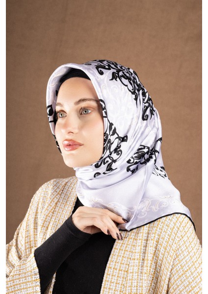 Varaklı Saten Eşarp Koleksiyonu Ebat 95 x 95