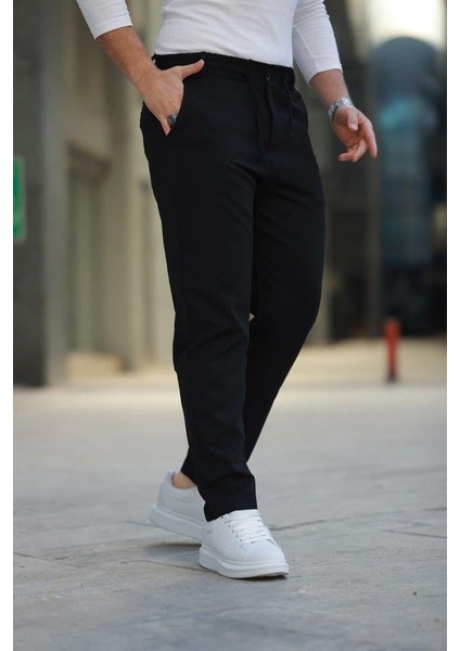 Erkek Beli Bağcıklı Jogger Pantolon
