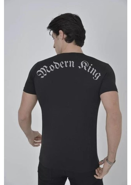 Unisex Göğüs File Aksesuarlı T-Shirt - Siyah modelleri