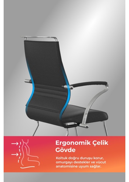 Sit Well Bekleme Koltuğu | Krom Ayaklı, Deri, Siyah, Toplantı Sandalyesi -326.5D.1.6A4 fiyatları