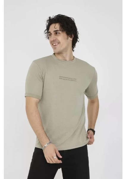 Unisex Bisiklet Yaka Slim Fit T-Shirt- Açık Yeşil fırsatları