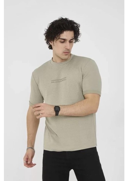 Unisex Bisiklet Yaka Slim Fit T-Shirt- Açık Yeşil indirimleri