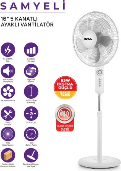 Inova Samyeli 16'5 Kanatlı Sanayi Tipi Vantilatör