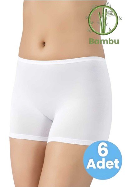 Kadın 6'lı Bambu Iz Yapmaz Boxer Şort Külot indirimleri