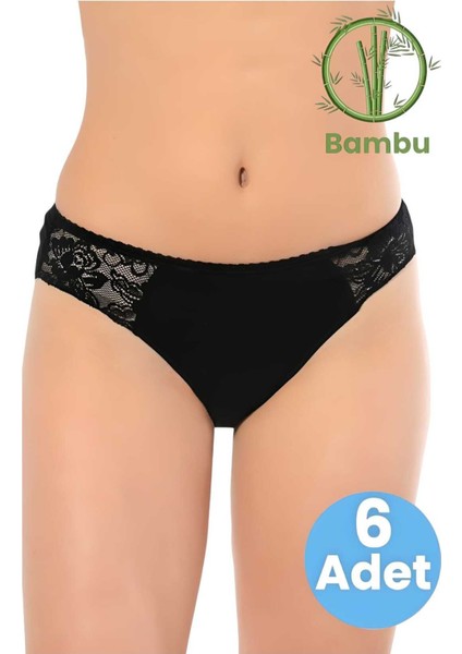 Kadın 6'lı Bambu Dantelli Külot