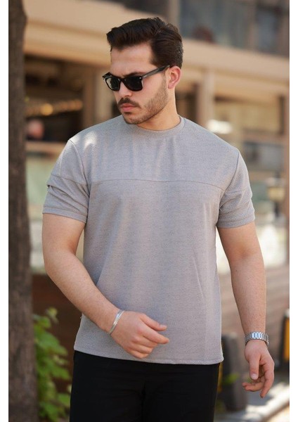Erkek Oversize Bisiklet Yaka Kısa Kollu T-Shirt