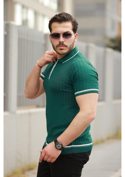 Erkek Fermuarlı Yakalı Kısa Kollu T-Shirt fiyatları