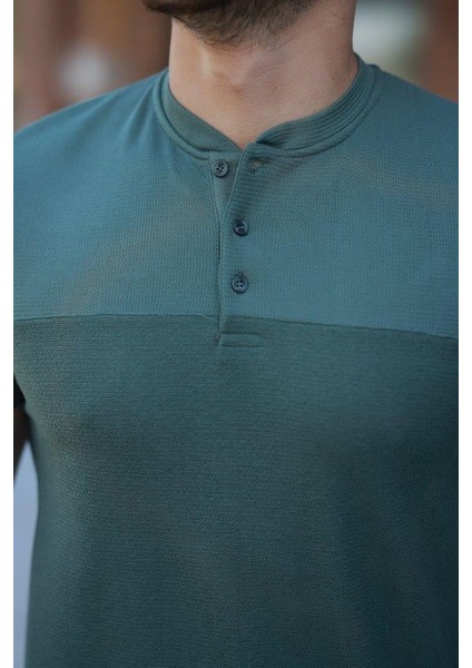 Erkek Hakim Yakalı Kısa Kollu Pamuklu T-Shirt