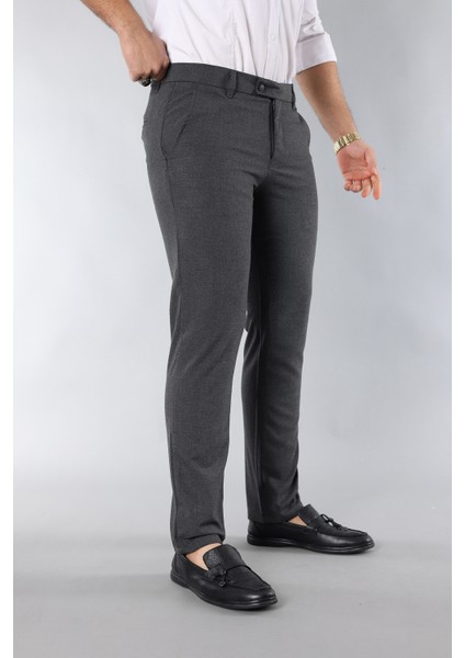 3A Moda Erkek Italyan Kesim Dar Kalıp Dar Paça Kumaş Pantolon KOYU GRİ modelleri