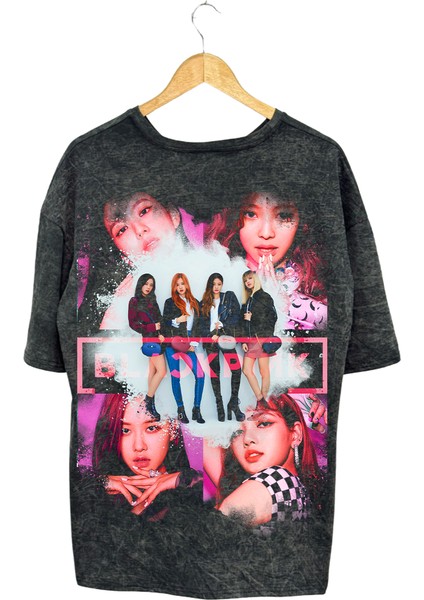 Black Pink Pamuklu T-Shirt