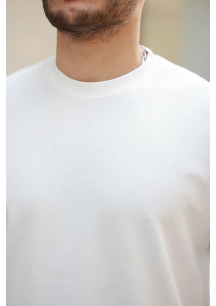 Erkek Basic Oversize Double Face Kumaş Kısa Kollu Tshirt fırsatları