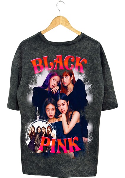 Black Pink Pamuklu T-Shirt