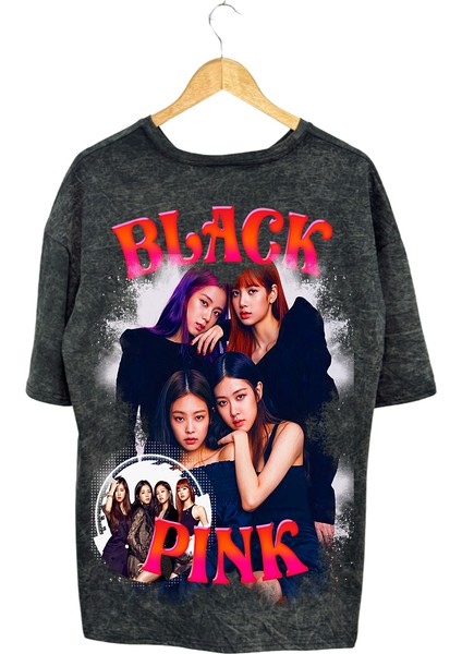 Black Pink Pamuklu T-Shirt