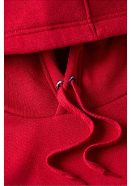 Erkek Th Chest Logo Drawstring Sweatshirt - Kırmızı