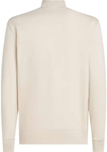 Erkek Essential Terry Fermuarlı Dik Yaka Sweatshirt - Bej