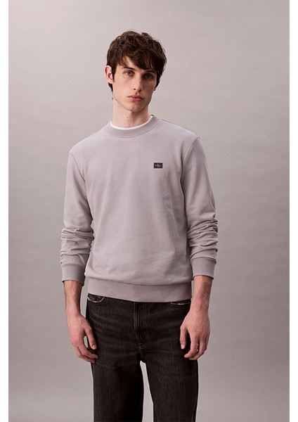 Erkek Ls Eu 350TERRY Badge Sweatshirt - Gri