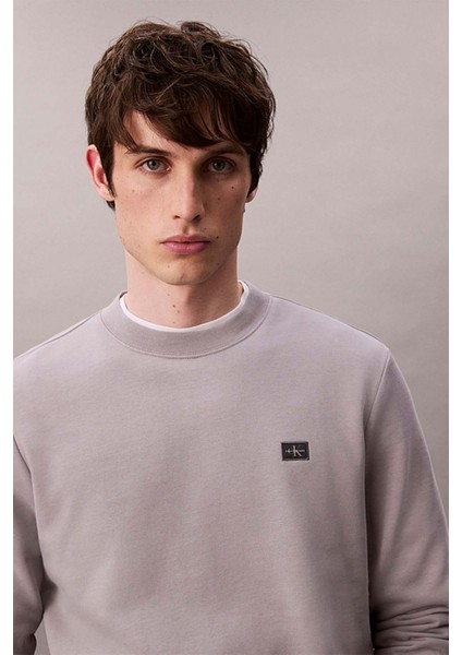 Erkek Ls Eu 350TERRY Badge Sweatshirt - Gri