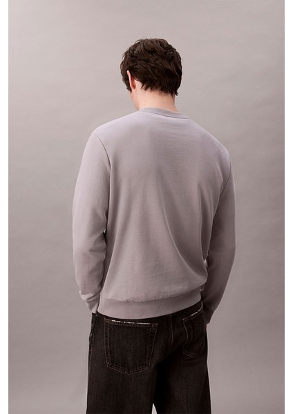 Erkek Ls Eu 350TERRY Badge Sweatshirt - Gri