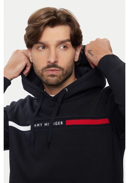 Erkek Th Chest Logo Drawstring Sweatshirt - Lacivert fırsatları