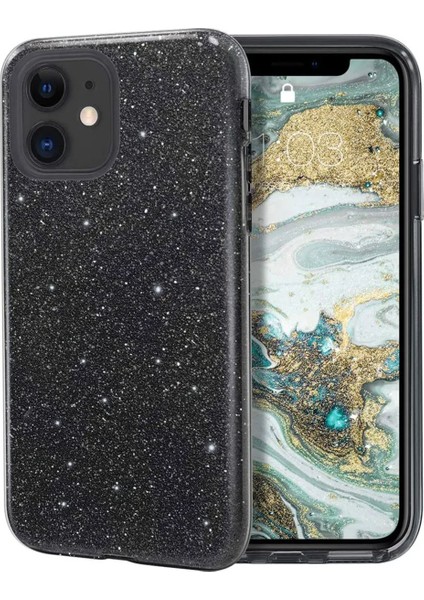 Iphone 11 Uyumlu Darbe Karşıtı Mat Simli Görünüm Sert Silikon
