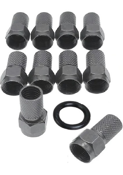 Contalı F Konnektör Rg6/u6 22 mm (10 Adet) Geniş Su Geçirmez Paslanmaz