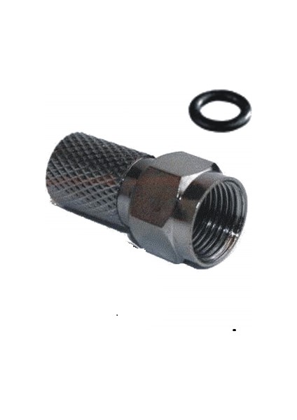 Contalı F Konnektör Rg6/u6 22 mm (10 Adet) Geniş Su Geçirmez Paslanmaz