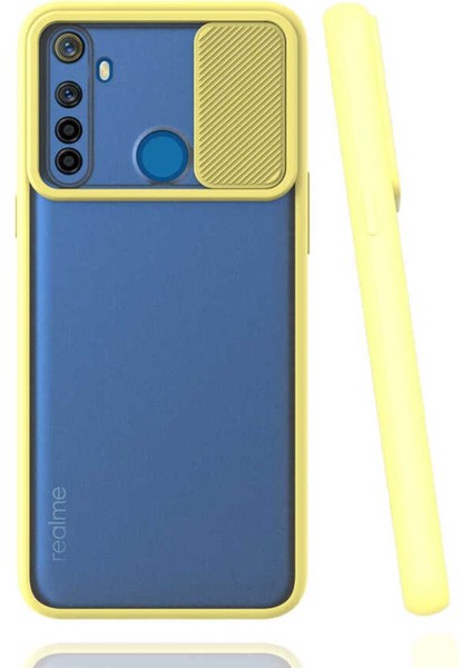 Oppo Realme 6i / 5i Uyumlu Kılıf Kamera Kapaklı Lens Korumalı Mat Dayanıklı Kenarları Renkli