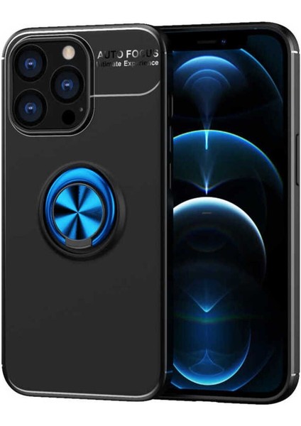 Apple iPhone 14 Pro Max Kılıf Yüzüklü ve Manyetik Araç Tutuculu Tpu Silikon