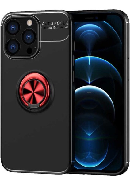 Apple iPhone 14 Pro Max Kılıf Yüzüklü ve Manyetik Araç Tutuculu Tpu Silikon