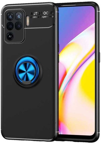 Oppo Reno 5 Lite Kılıf Yüzüklü ve Manyetik Araç Tutuculu Tpu Silikon