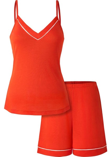Tencel™ Askılı Pijama Takımı / Turuncu