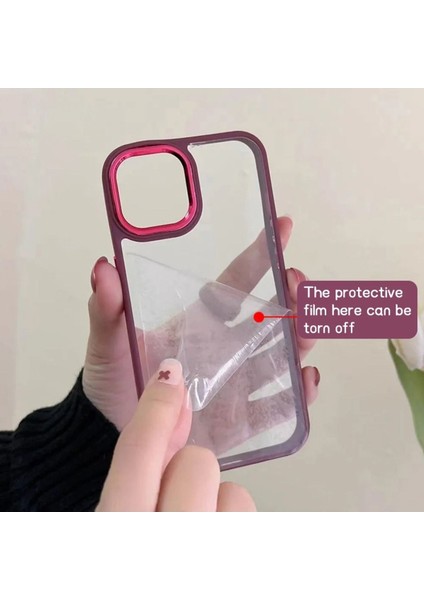 Apple iPhone 12 Promax Kılıf Kenarları Renkli Arkası Şefaf Renkli Şık Görünüm Dayanıklı