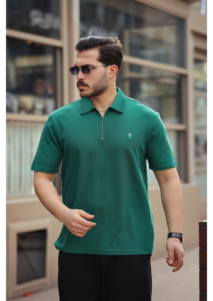 Bej Nefti Kiremit Basic Fermuar Detaylı Üçlü Paket Polo Yaka Kısa Kollu Tişört 2516 modelleri