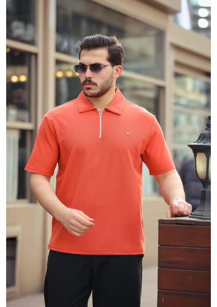 Bej Nefti Kiremit Basic Fermuar Detaylı Üçlü Paket Polo Yaka Kısa Kollu Tişört 2516 fırsatları