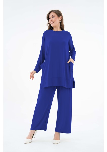 Yanları Cepli Sandy Pantolonlu Takım