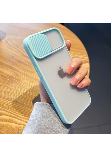 Apple iPhone 13 Uyumlu Kılıf Kamera Kapaklı Lens Korumalı Mat Arka Kenarlı Renkli Dayanıklı