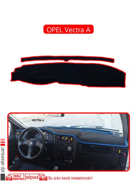Opel Vectra A Torpido Koruma Halısı - Kırmızı Kenar
