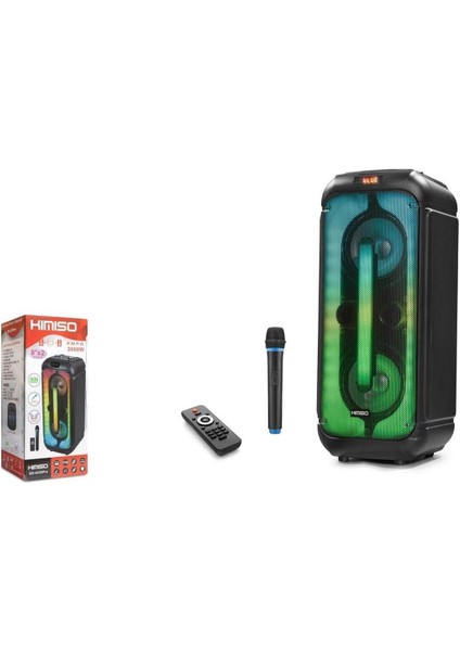 Kımıso QS4239 Pro 3000W Bluetooth Speaker Uzaktan Kumandalı Mikrofonlu 2x8\