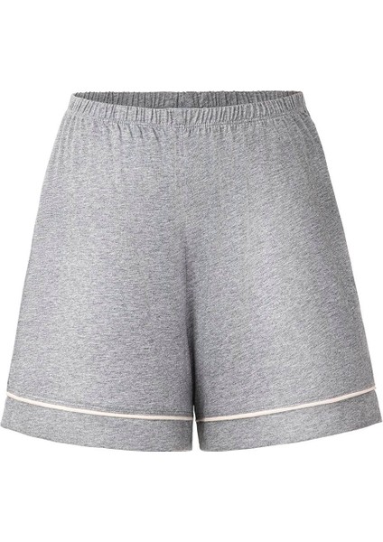 Bambu Şortlu Pijama Takımı / Gri Melanj