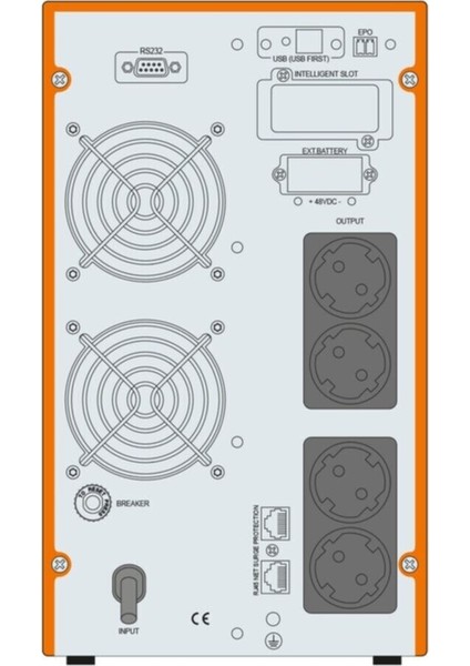 Powerback Plus Serisi 3 Kva Online 1f-1f 6X7AH Akü Ups Kesintisiz Güç Kaynağı