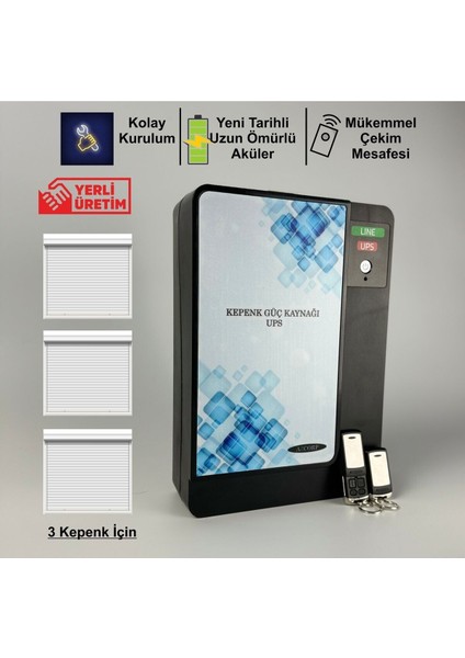 Kepenk Güç Kaynağı Ups 1000WATT 3 Çıkışlı ve 2 Kumandalı