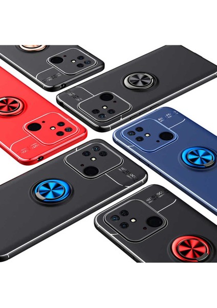 Xiaomi Poco C40 Kılıf Yüzüklü ve Manyetik Araç Tutuculu Tpu Silikon