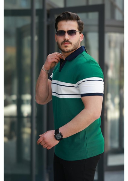 Nefti Beyaz Iki Renk Polo Yaka Kısa Kollu TIŞÖRT-2514 fiyatları