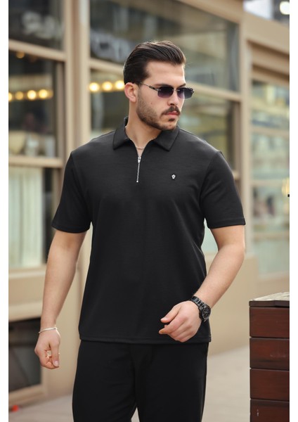 Bej Siyah Lacivert Basic Fermuar Detaylı Üçlü Paket Polo Yaka Kısa Kollu Tişört 2516 fiyatları