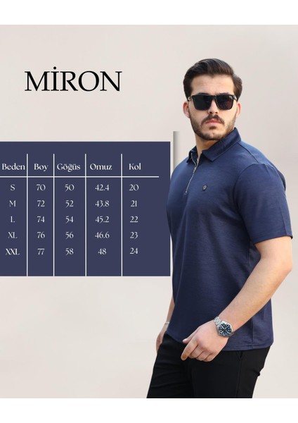Lacivert Basic Fermuar Detaylı Polo Yaka Kısa Kollu Tişört 2501 fırsatları