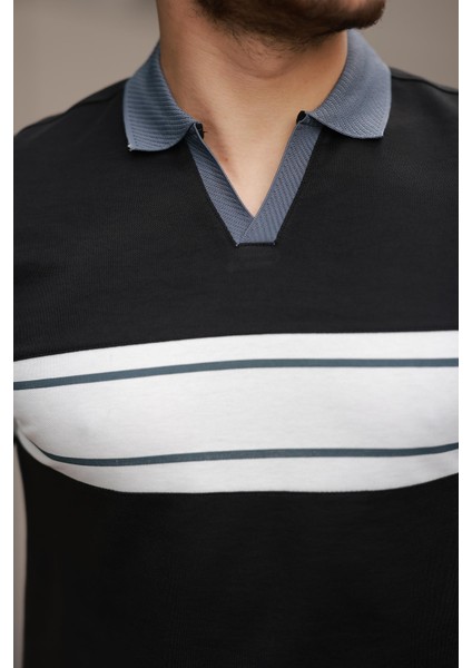 Siyah Beyaz Iki Renk Polo Yaka Kısa Kollu TIŞÖRT-2514 modelleri