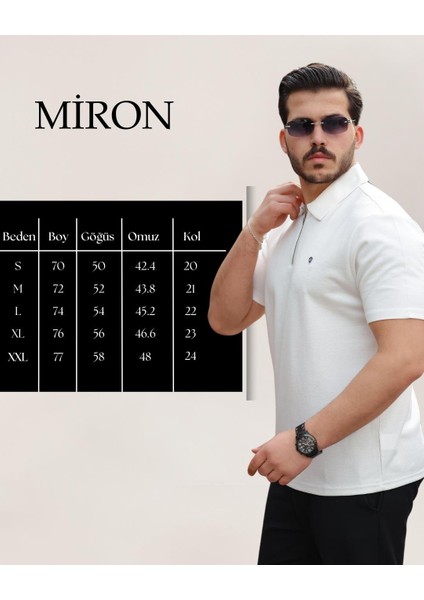 Beyaz Basic Fermuar Detaylı Polo Yaka Kısa Kollu Tişört 2501 fırsatları
