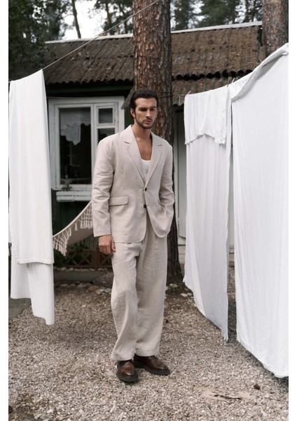 Carlo Naturel Keten Erkek Blazer modelleri