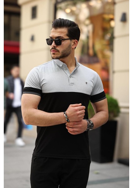 Pembe Gri Haki Ston Parçalı Üçlü Paket Polo Yaka Kısa Kollu Tişört- 2521 fiyatları